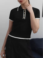 Blusa Gola Polo com Decote e Botões Frontais – Blenda
