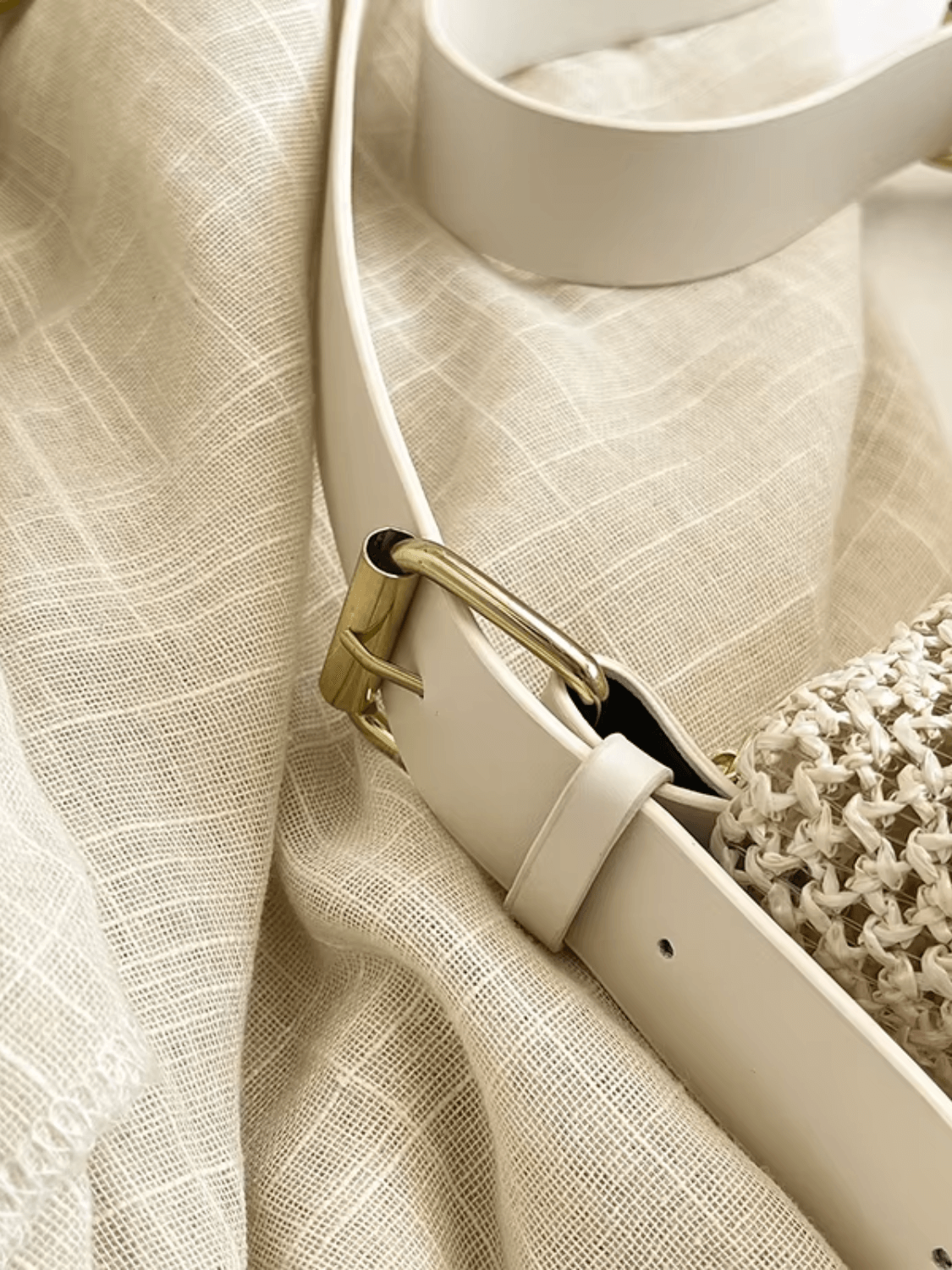 Bolsa Tiracolo de Palha com Alça Ajustável  Elegante em Couro PU- Coraline