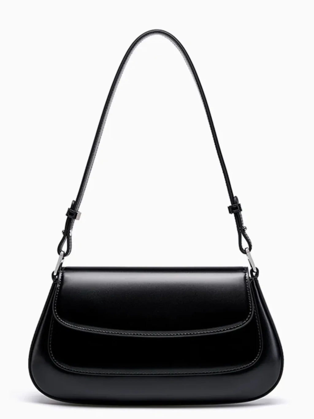 Bolsa Baguete Tiracolo em Couro Genuíno com Alça Ajustável – Briana
