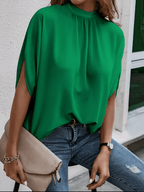 Blusa com Mangas Mocergo Vazadas e Gola Laço Amarração na Nuca - Catherine