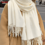 Cachecol Feminino Grande em Caxemira com Franjas – Ana
