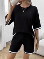 Conjunto em Viscose com Blusa Mullet  Recortes Laterais e Short - Andreza [FRETE FULL]