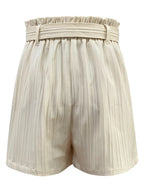 Short Feminino Plissado Cintura Alta com Cinto - Karine