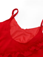 Vestido Longo de Festa em Chiffon De Alças Babados e Costas Nuas – Cassandra [FRETE FULL]
