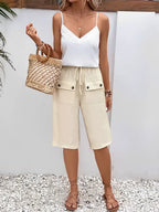 Bermuda Feminina com Bolsos Cargo e Cintura Elástica - Kylie [FRETE FULL]