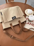 Bolsa Grande em Lona com Alça Ajustável Removível e Bolsos – Rania