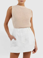 Blusa Feminina Regata Vintage com Detalhes Vazados - Malie