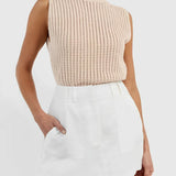 Blusa Feminina Regata Vintage com Detalhes Vazados - Malie