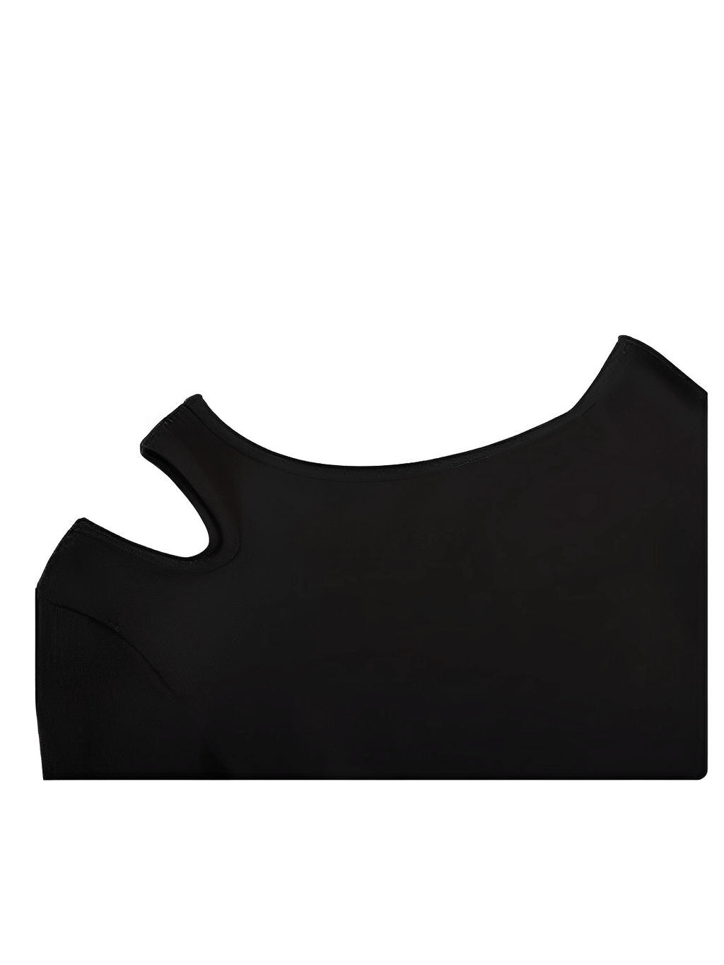 Blusa Canelada de Manga Longa Com Decote Assimétrico - Lohany