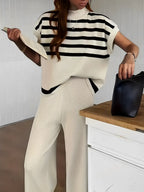Conjunto de Viscose com Blusa Manga Morcego e Calça Elástica - Alessia
