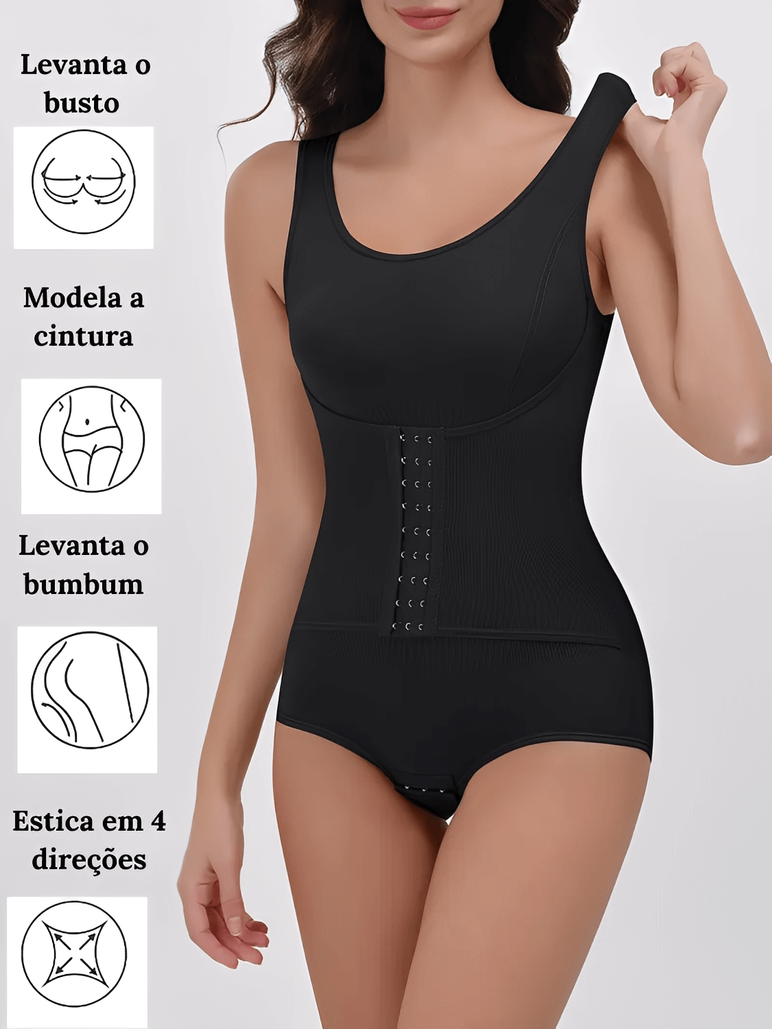 Body Modelador Feminino  Levanta Bumbum de Alta Compressão – Madalena