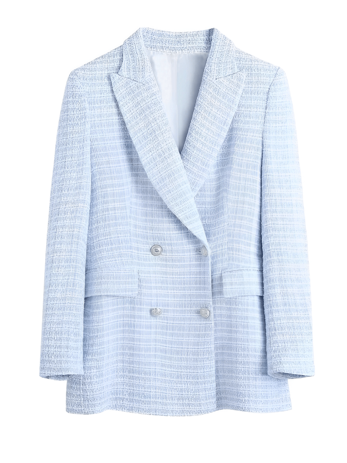 Blazer Tweed Texturizado com Fechamento Trespassado – Fiorella
