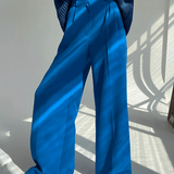 Calça Feminina Wide Leg em Alfaiataria com Cintura Alta e Bolsos – Madison