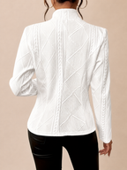 Casaco Estruturado em Jacquard com Textura Relevo e Botões - Francesca
