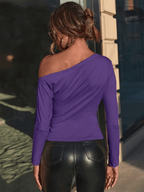 Blusa Design Assimétrico de Ombro Único e Drapeado Sofisticado – Amaya