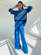 Calça Feminina Wide Leg em Alfaiataria com Cintura Alta e Bolsos – Madison