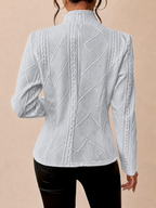 Casaco Estruturado em Jacquard com Textura Relevo e Botões - Francesca