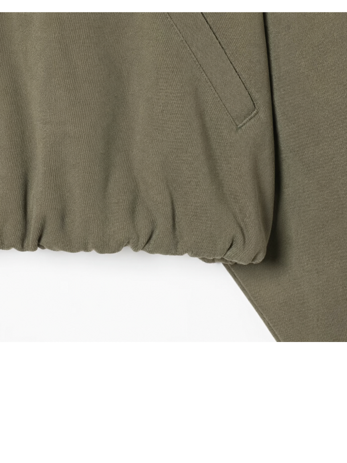 Conjunto em Sarja com Jaqueta Cropped Franzida e Calça Wide Leg - Yoná