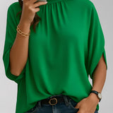 Blusa com Mangas Mocergo Vazadas e Gola Laço Amarração na Nuca - Catherine