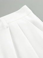 Calça Pantalona Branca Feminina com Cintura Alta Fecho e Zíper – Zoe