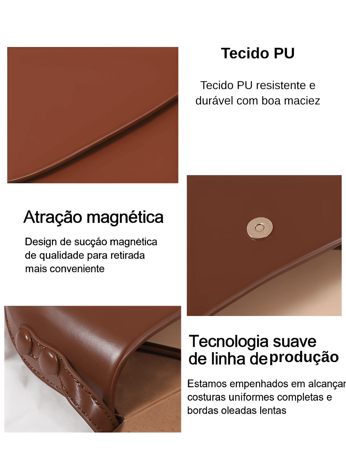 Bolsa Feminina em Couro PU com Design Arredondado e Alça Regulável – Odete