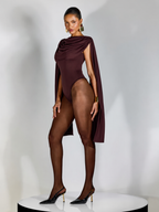 Body com Capa Drapeada Volumosa Sobreposta e Efeito Fluido - Lorelay