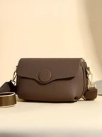 Bolsa Feminina Tiracolo com Alça Larga e Bolsos com Zíper – Jasmin
