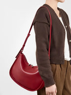 Bolsa Feminina de Ombro Meia Lua em Couro com Alça Ajustável - Silvia