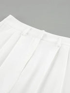 Calça Pantalona Branca Feminina com Cintura Alta Fecho e Zíper – Zoe