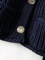 Cardigan de Tricô Ponto Grosso com Botões e Bolsos - Seraphine
