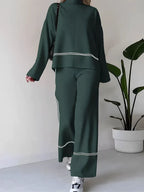 Conjunto de Tricô com Suéter Mullet Gola Alta e Calça Confortável – Kim [FRETE FULL]