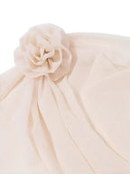 Blusa de Ombro Único com Flor em Chiffon – Elise