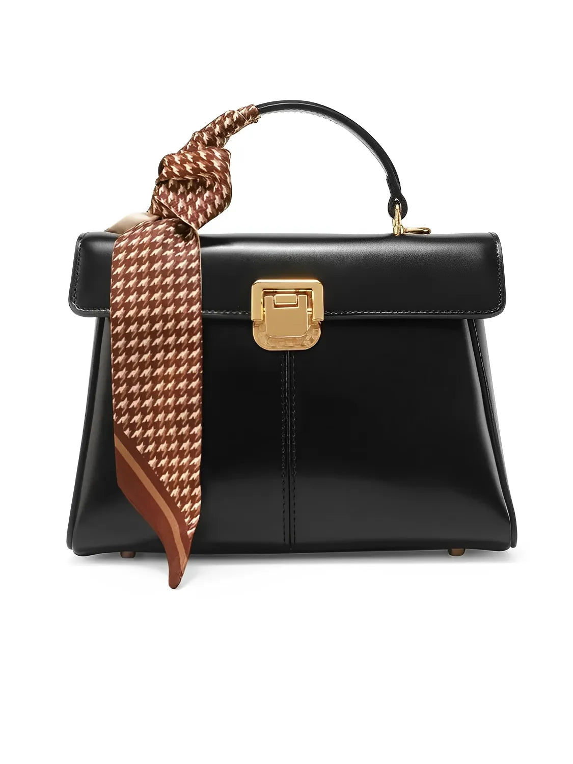 Bolsa de Couro Tiracolo com Lenço Decorativo e Alça de Ombro – Lena