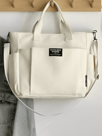 Bolsa Grande em Lona com Alça Ajustável Removível e Bolsos – Rania