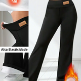 Calça Flare Levanta Bumbum com Forro Peluciado e Cintura Alta - Magnólia