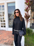 Conjunto de Tricô com Suéter Mullet Gola Alta e Calça Confortável – Kim [FRETE FULL]