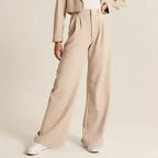 Calça Feminina de Alfaiataria Cintura Alta com Modelagem Wide Leg – Samira